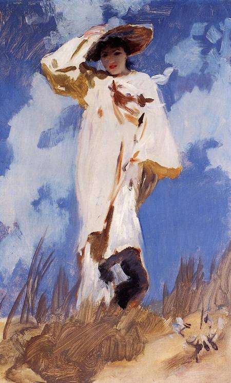 (image for) Handmade oil painting Copy paintings of famous artists John Singer Sargenti's A Gust of Wind 1886-188 - Click Image to Close